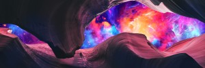 Grand Canyon with Colorful Space - Panoramic UHD